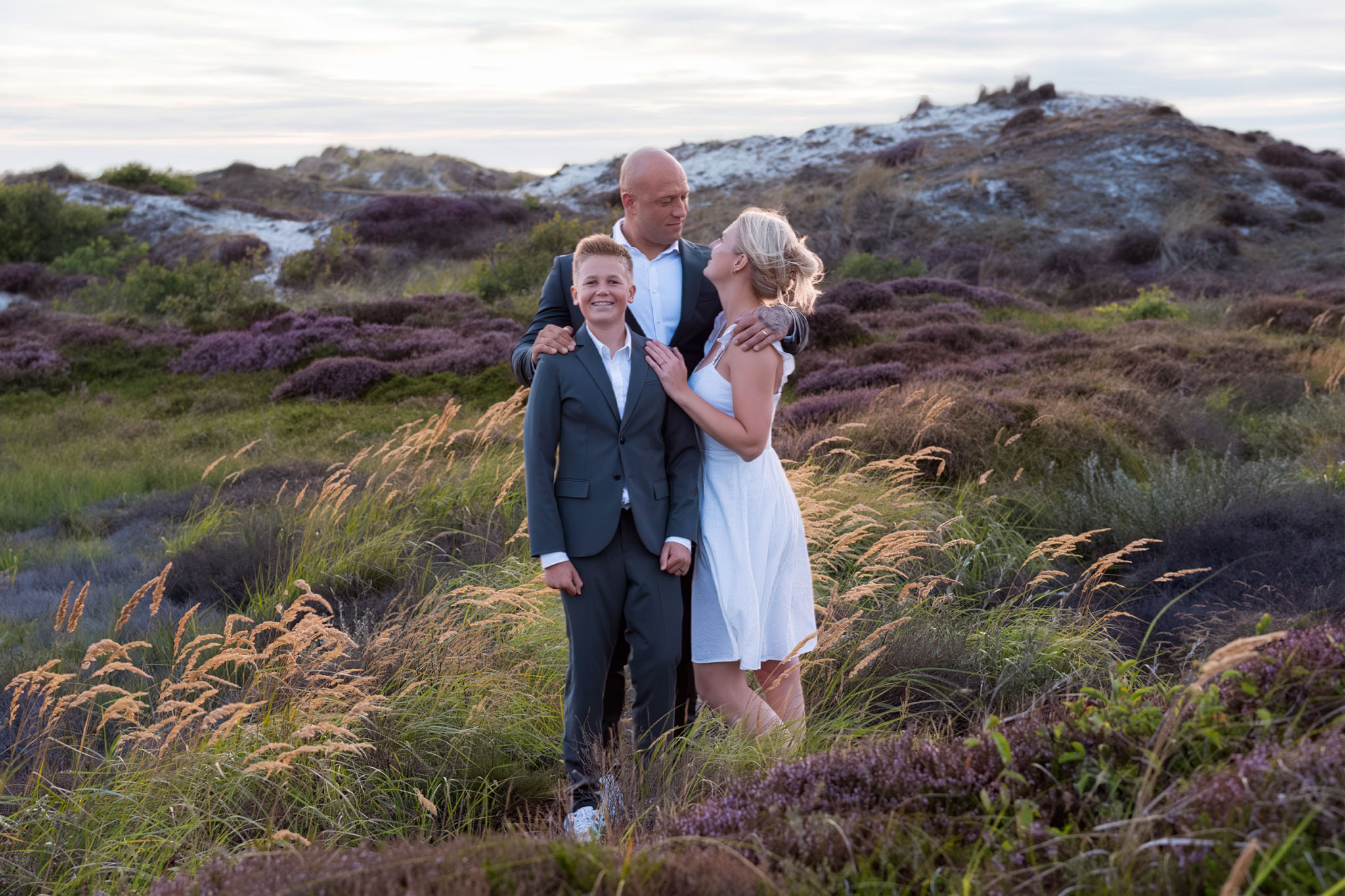 Familiefoto met zoon